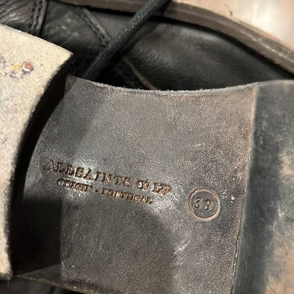 Allsaints Spitalfields double buckle combat Boots size 39 size 8 in USA in GUC - Picture 9 of 10